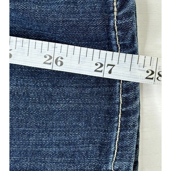 Paige Hoxton Crop Rollup Skinny Jean Mid Rise Blue Dark Wash Stretch Casual 25 - Picture 8 of 11